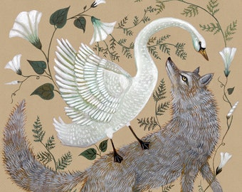 The Wolf and the Swan - Print