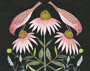 Echinacea and Finches - Print