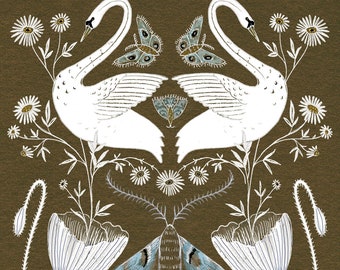 Swans and Moths - Print