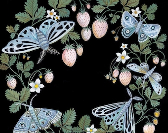 Strawberry Moths - Print