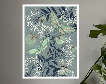 Fireflies and Moths - Print