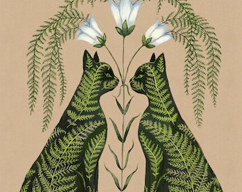 Fern Cats - Print