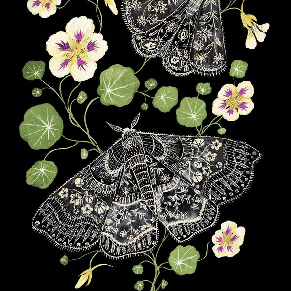 Nasturtium Moths - Print