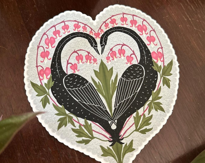 Swan Love on Gray - Sticker