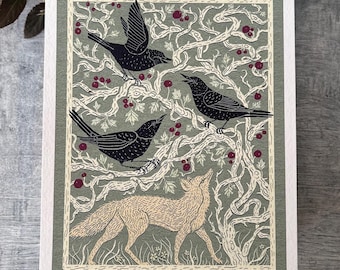 The Robins and the Fox - Art Print