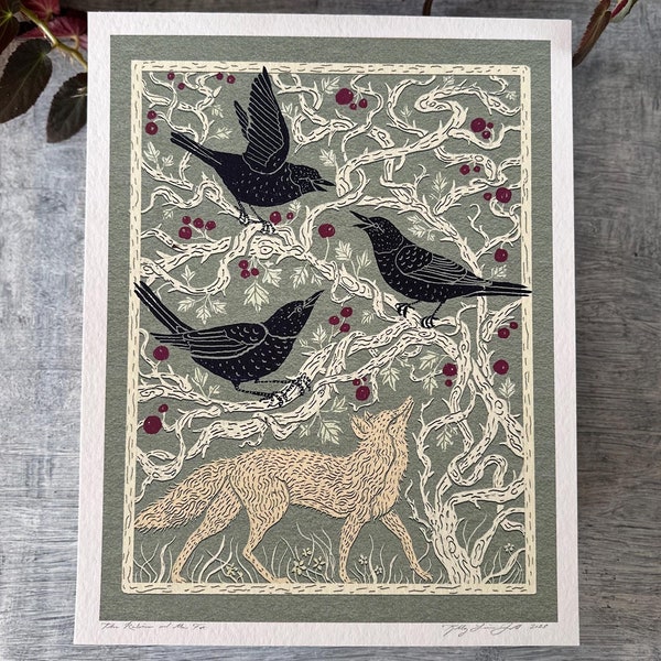 The Robins and the Fox - Art Print