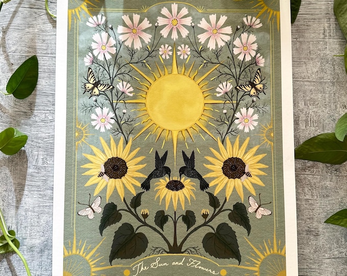 The Sun and Flowers - Botanical Art - Print