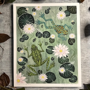 Frogs in the Lily Pond - Print
