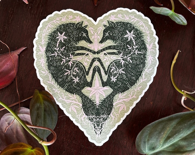 Wolf Love Sticker - Green