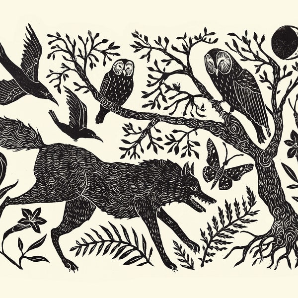 The Wolf in the Woods - Print