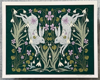 Betwixt - Botanical Rabbit Art - Art Print