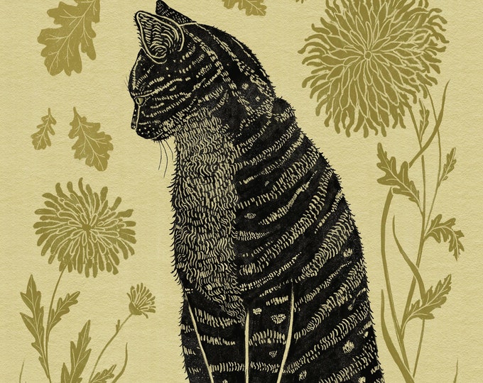 Autumnal Tabby II - Cat Art - Print