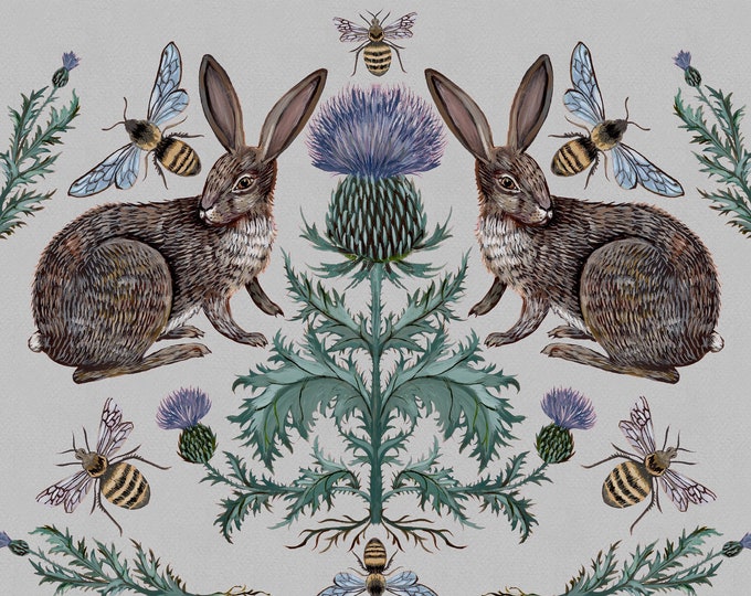Thistle Rabbits - Print - Etsy