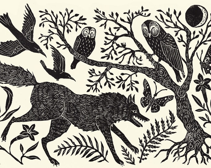 The Wolf in the Woods - Print