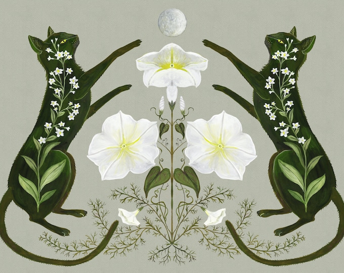 Moon Garden Cats - Print