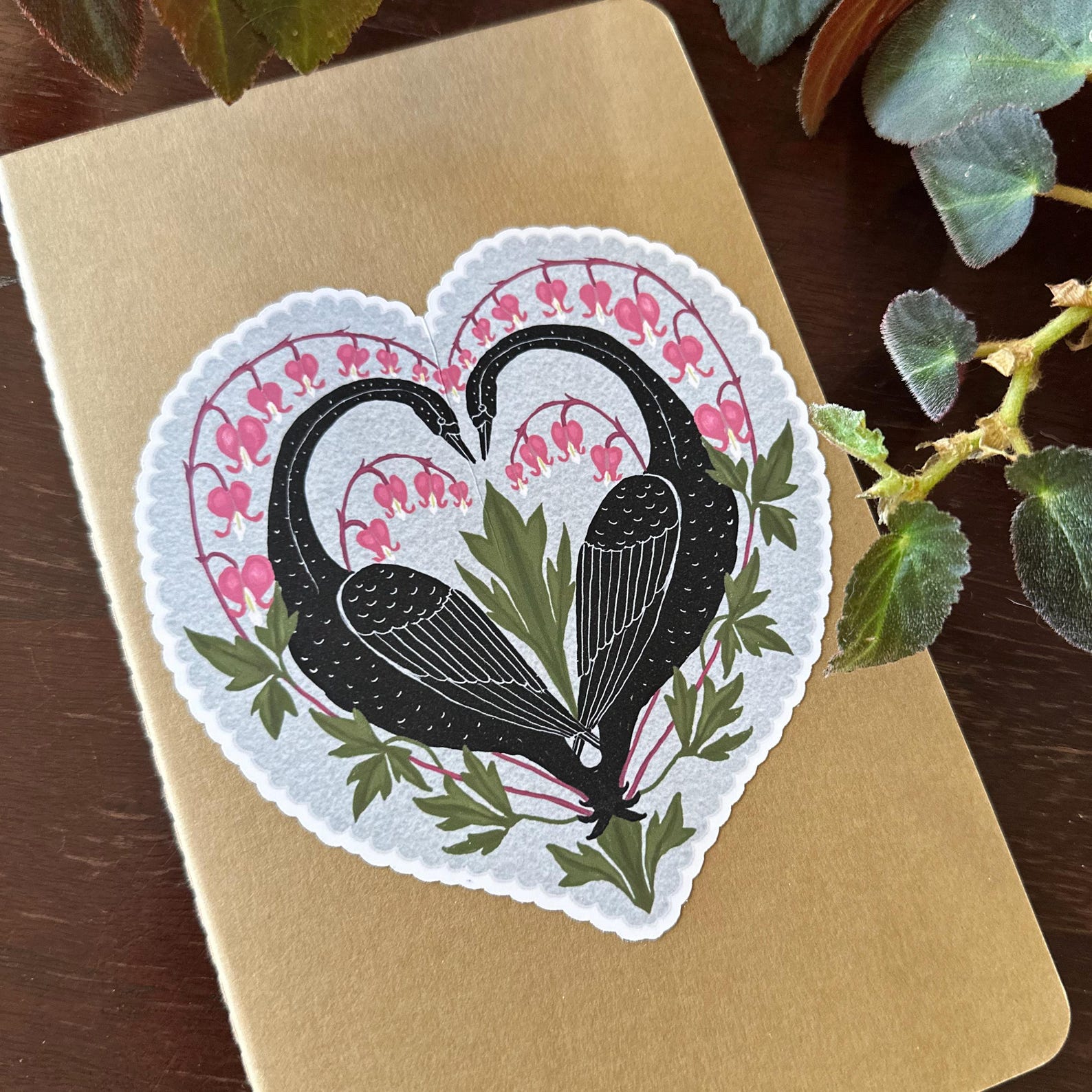Swan Love on Gray - Sticker - Etsy