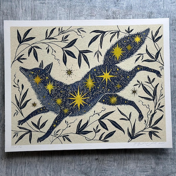 Night Fox - Fox Art - Art Print