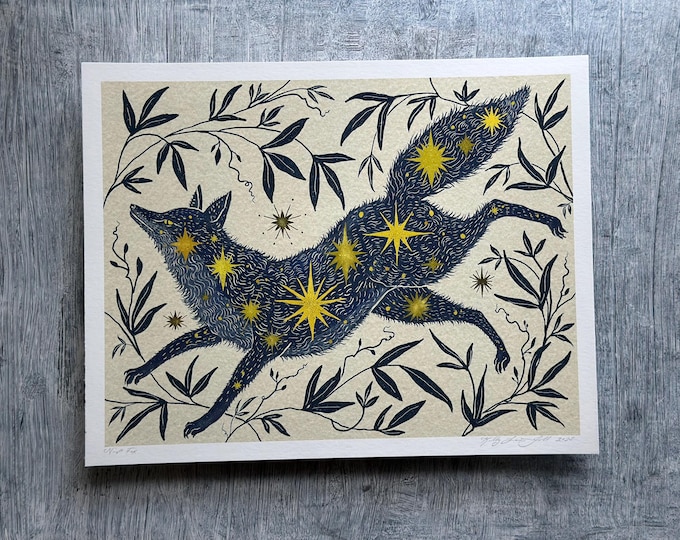 Night Fox - Fox Art - Art Print