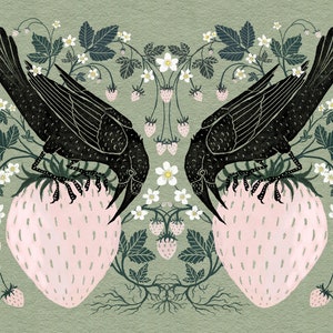 Strawberry Crows Print image 1