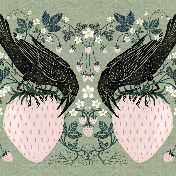 Strawberry Crows - Print