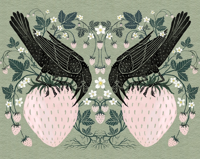 Strawberry Crows - Print