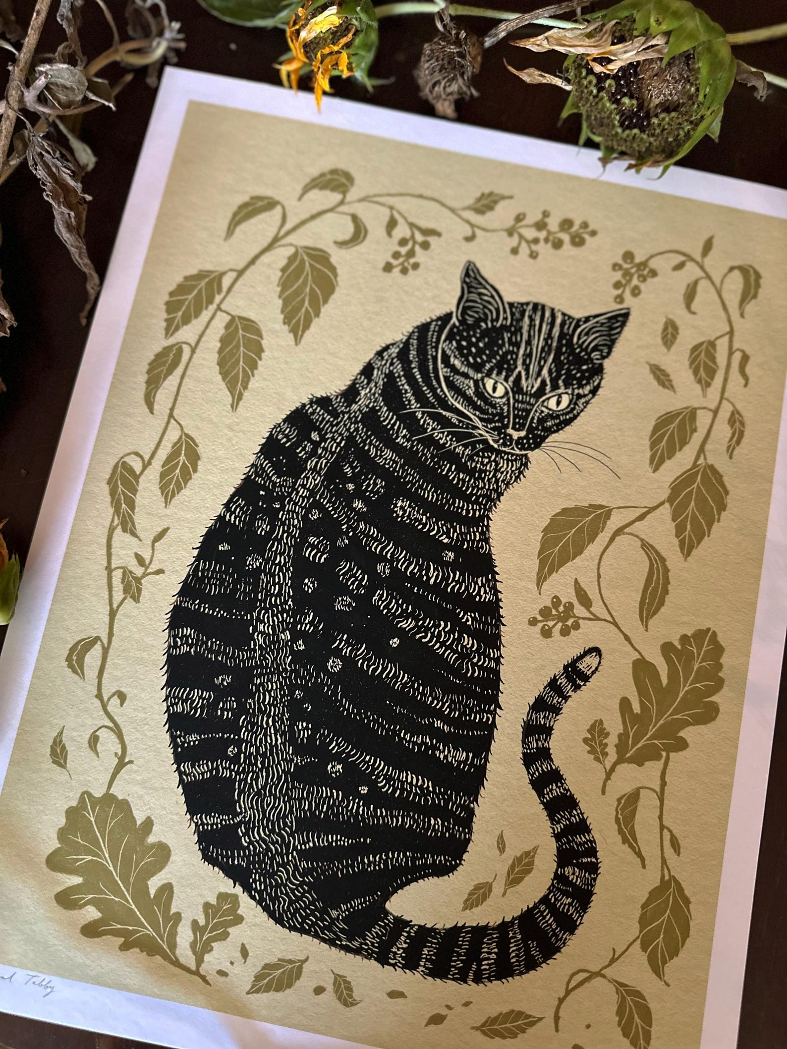 Autumnal Tabby - Cat Art - Print - Etsy