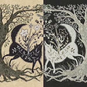 Two Wolves Meeting Print image 1