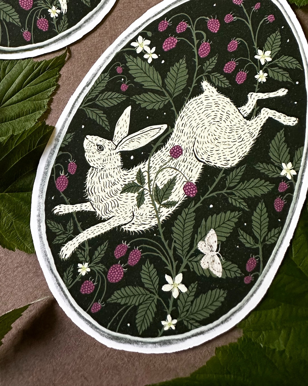 Raspberry Rabbit - Sticker - Etsy
