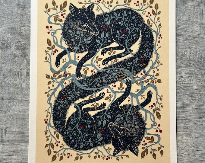 Tangle Wolves - Wolf Art - Art Print