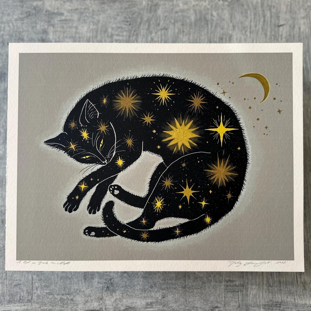 A Cat as Dark as Night 11x14