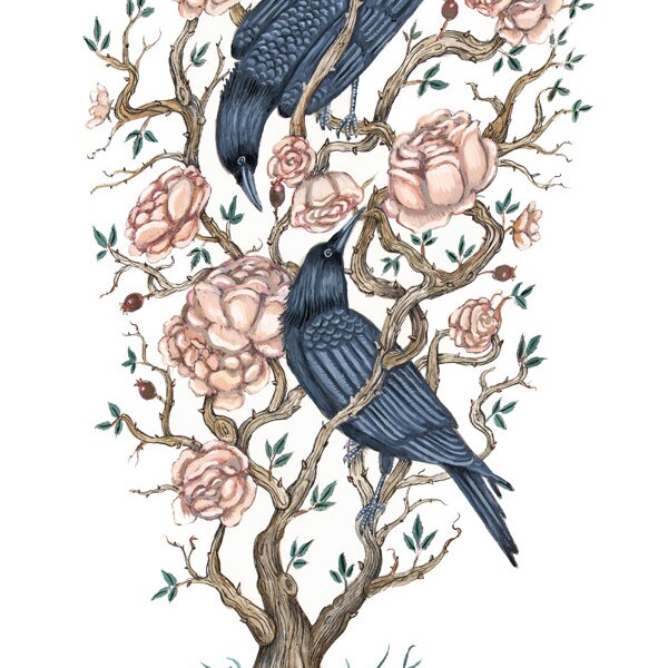 Crows in the Roses - Print