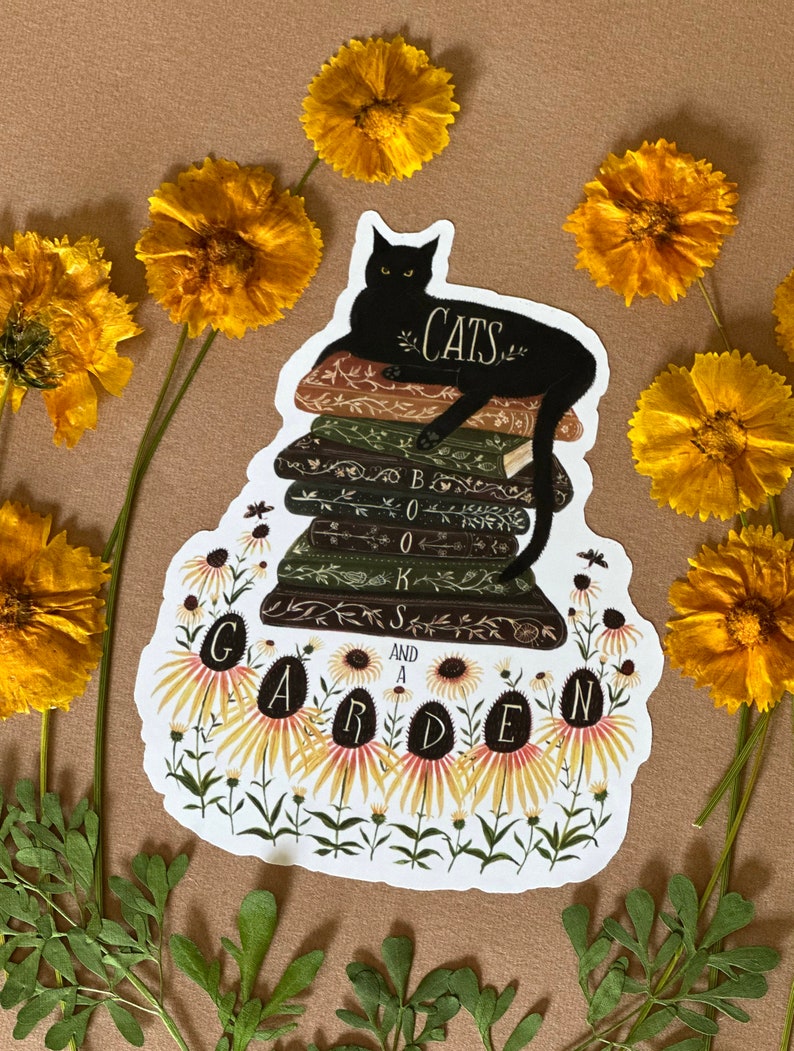 Cats, Books and a Garden Sticker image 3