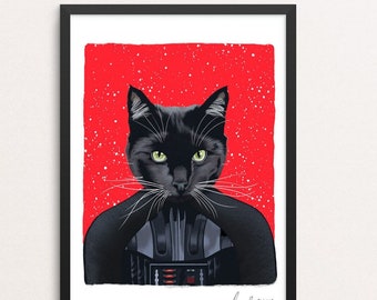 Purrth Vader print - Limited Edition - Art Print - Pop Culture art - Star Wars - Sith - Ryan Berkley