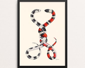 Always and Forever - Nothing But Hugs print - Snakes - Hugging - Gallery Wall - Animal Art - Love - Friendship - Ryan Berkley