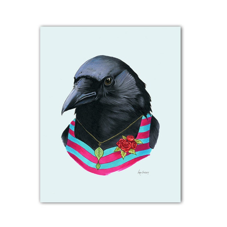 Crow Lady art print 8x10 image 1