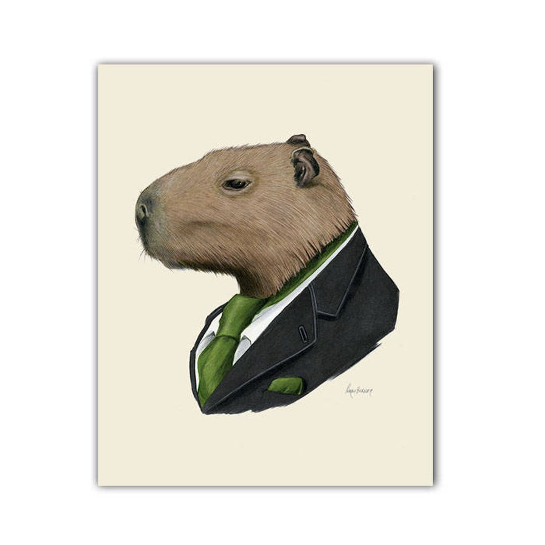 Capibara animal print arte infantil moderno regalo único - Etsy México