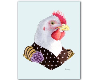 Hen art print 11x14