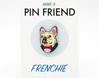 Enamel Pin - French Bulldog Pin - Ryan Berkley Illustration - Pin - Stocking Stuffer - Frenchie - Pet Dog - Dog Pin