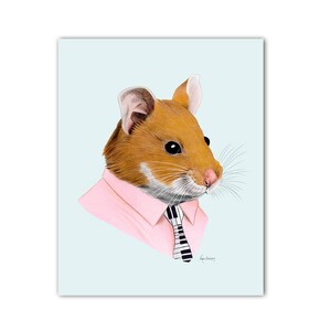 Hamster art print Animals in Clothes Animal Art Pet Portrait Ryan Berkley Illustration image 1