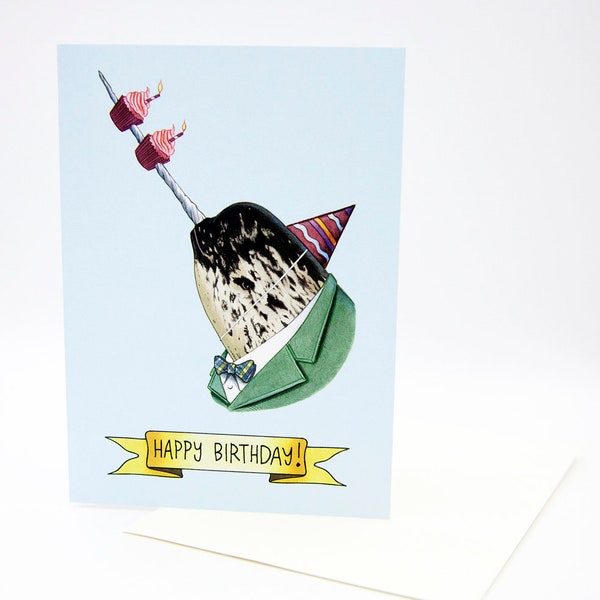 Happy Birthday Card - Party Narwhal - Narwhal and Cupcakes - Berkley Illustration - Greeting Card - Ryan Berkley - Dapper Animals