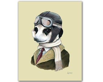 Meerkat Portrait animal art print by Ryan Berkley 5x7