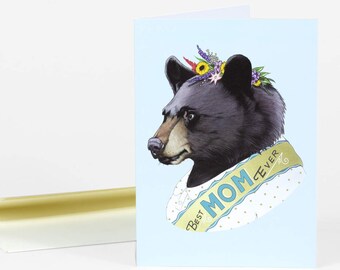 Mothers Day Card - Best Mom Ever - Mama Bear - Blank Inside - Berkley Illustration - Ryan Berkley - Dapper Animals