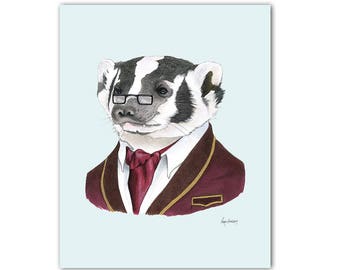 Badger art print 5x7