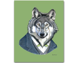 Wolf art print by Ryan Berkley 5x7