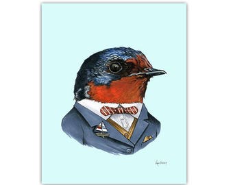 Swallow art print by Ryan Berkley 5x7