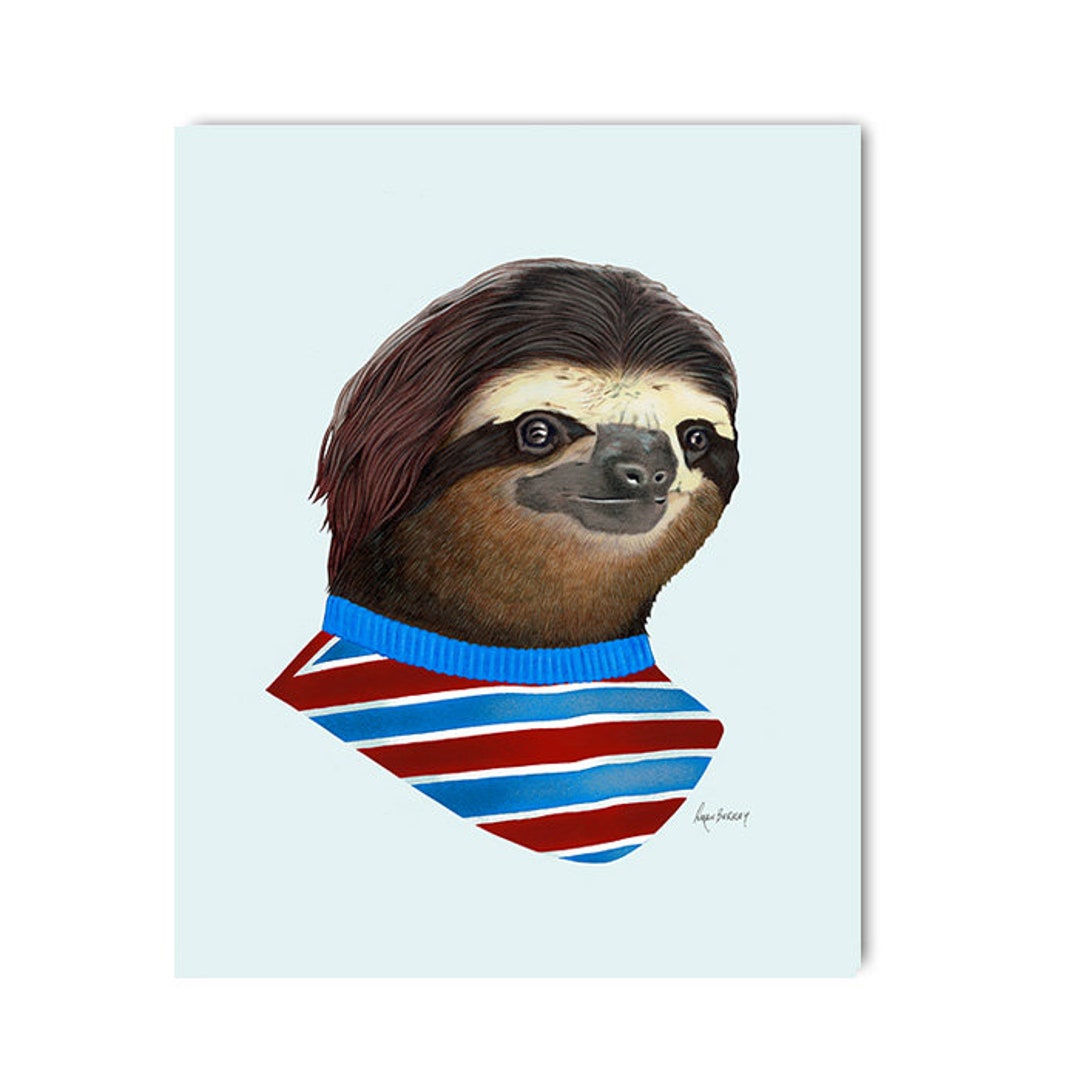 Sloth Kid Art Print by Ryan Berkley - Kids Room Decor - Choose a Size ...