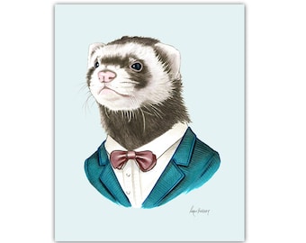 Ferret art print 5x7