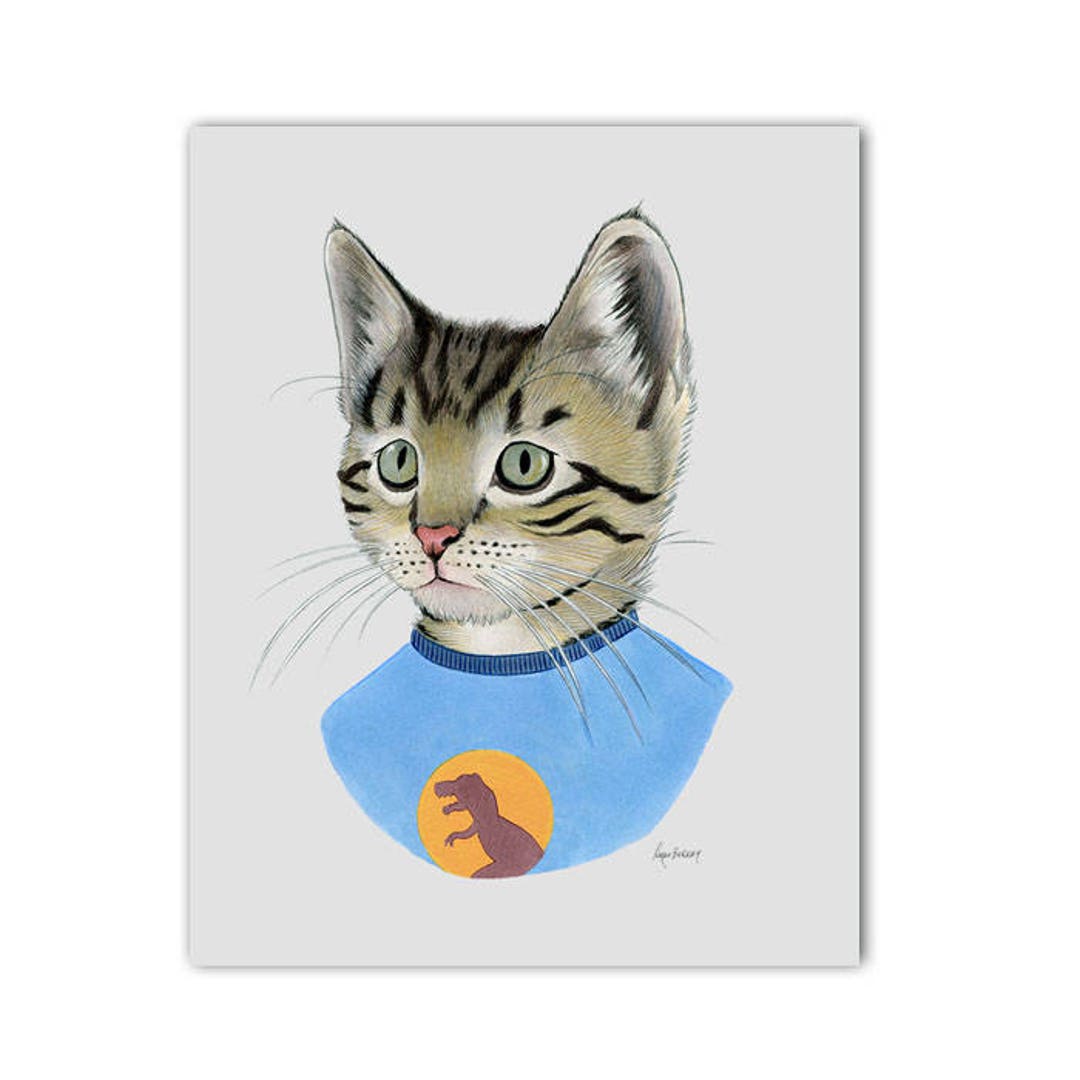 Cyperse Kitten art print kat kunst huisdier portret - Nederland