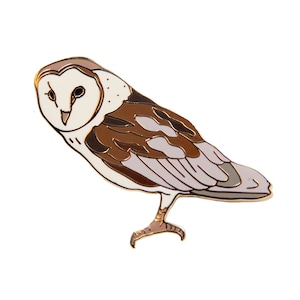 Enamel Pin - Barn Owl - Nature Pin - Natural Values - Ryan Berkley Illustration - Pin  - Stocking Stuffer - Woodland Theme - Cloisonne