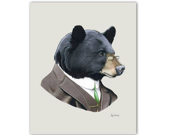 Black Bear Portrait art print by Ryan Berkley 5x7